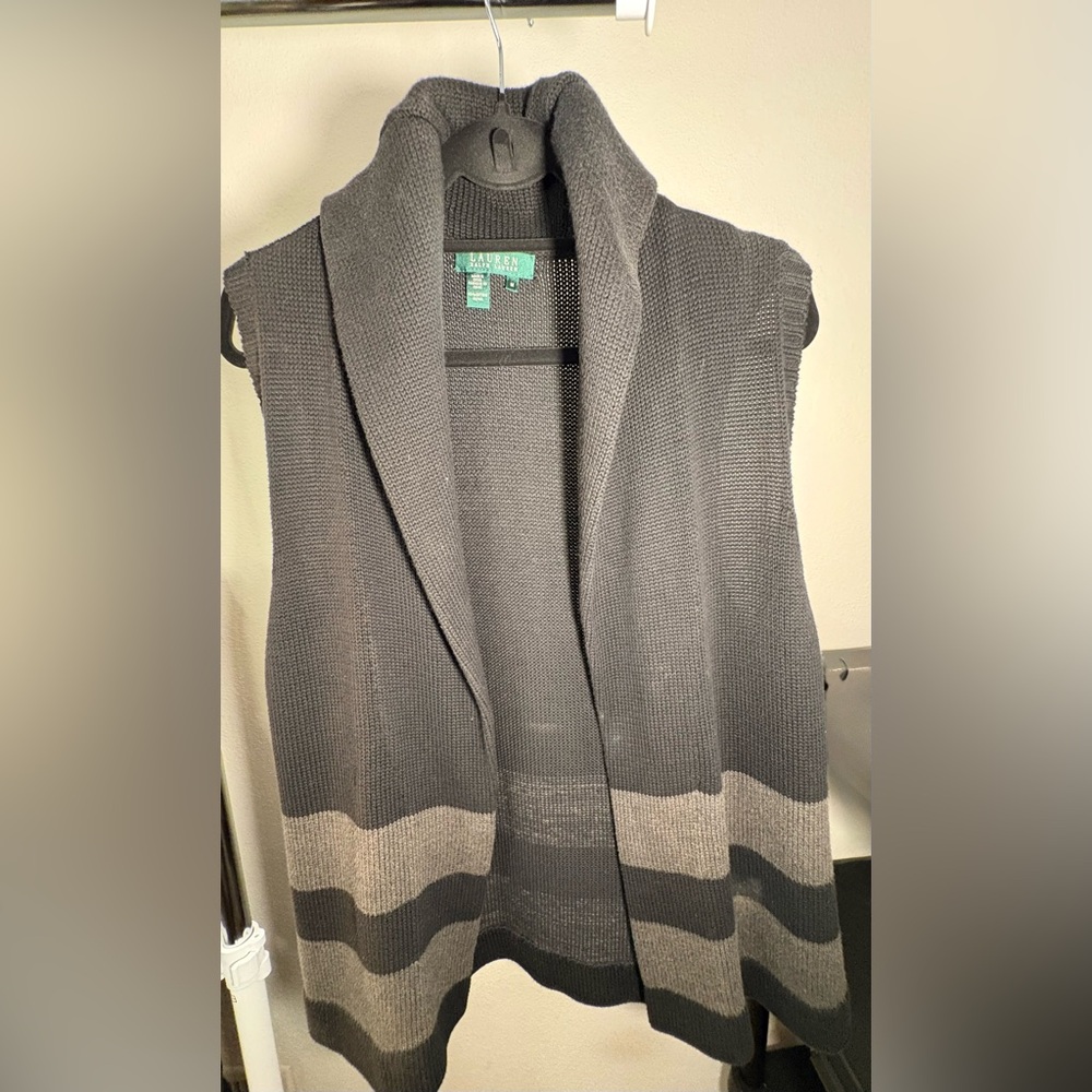 Lauren Ralph Lauren Charcoal Knit Cardigan